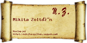 Mikita Zoltán névjegykártya